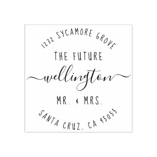Carimbo De Borracha Discurso Moderno "O Futuro Sr. & Sra" Endereço de