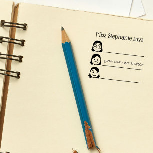 Carimbo De Borracha Disponibilidade de Emojis de Nome de Professor Per