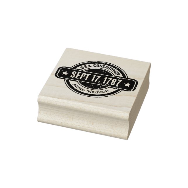 Carimbo De Borracha Distressed U.S. History Dates Constitution Day (Carimbo)