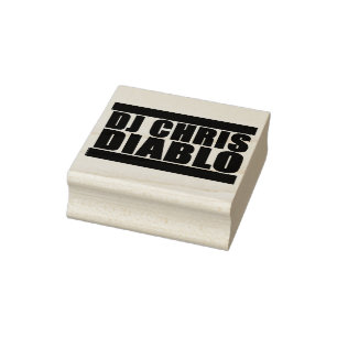 CARIMBO DE BORRACHA DJ CHRIS DIABLO LOGOTIPO MEIO DE CARACTERES