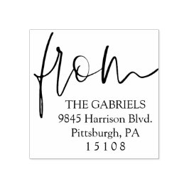 Carimbo De Borracha Do endereço de retorno de script moderno