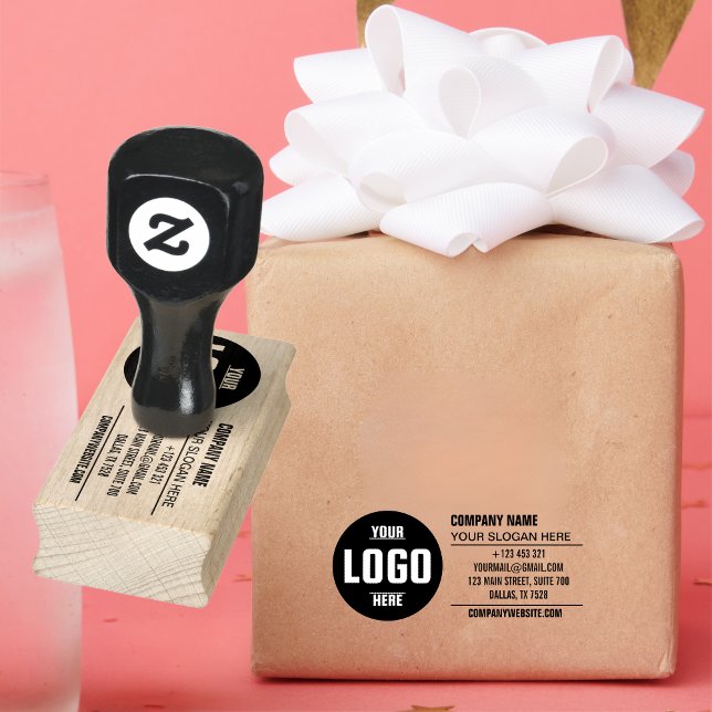 Carimbo de borracha do logotipo comercial personal (Custom Business Logo Rubber Stamp – Handmade Design)