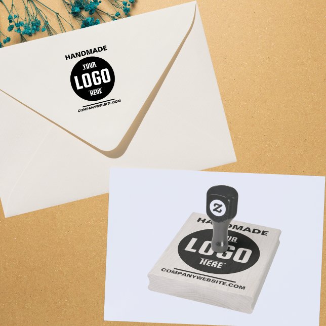 Carimbo de borracha do logotipo comercial personal (Custom Business Logo Rubber Stamp – Handmade Design)