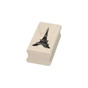 Carimbo de borracha do pointillism da torre Eiffel
