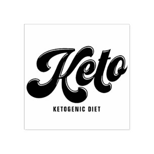 Carimbo de Borracha do Script Retro Keto Preto