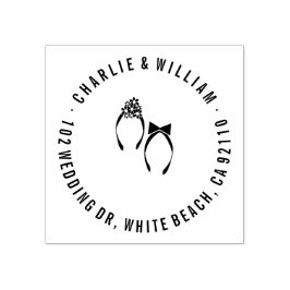 Carimbo de Borracha do Sr. & Sra. Chinelos Beach W