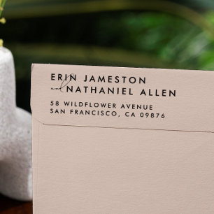 Carimbo De Borracha Dois Nomes & Script Font Modern Return Address