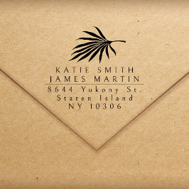 Carimbo De Borracha Dois Sobrenomes Tropicais Endereço de Devolução de