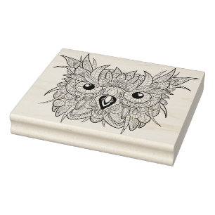 Carimbo De Borracha Doodle bonito do retrato da coruja