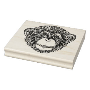 Carimbo De Borracha Doodle de Illustartion do macaco