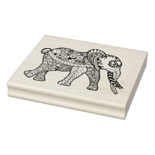 Carimbo De Borracha Doodle do elefante