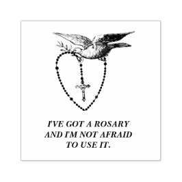 CARIMBO DE BORRACHA DOVE HOLING ROSARY CATHOLIC ORGIN MARY