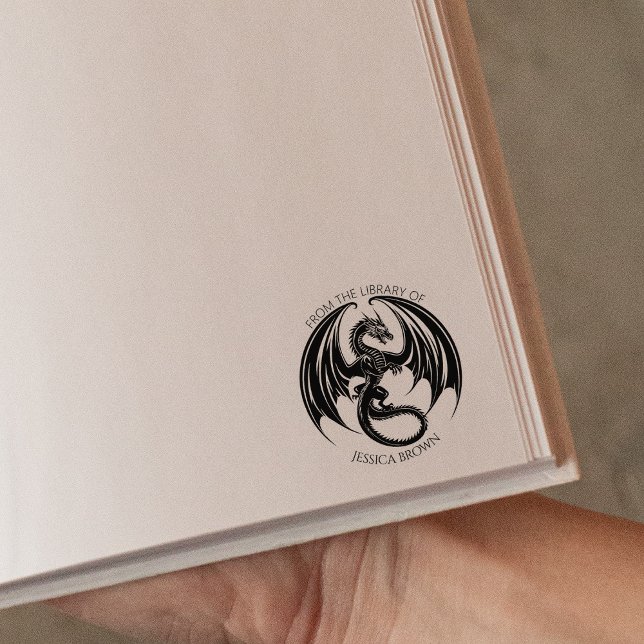 Carimbo De Borracha Dragão Antigo Da Biblioteca De (Criador carregado)