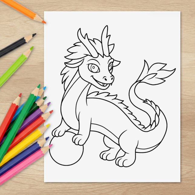 Carimbo De Borracha Dragão Chinês Colorir  (Criador carregado)