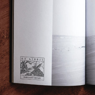 Carimbo De Borracha Dragão Fantasia, Ex Libris de Livro Personalizado