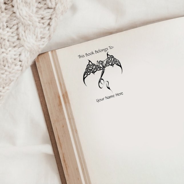 Carimbo De Borracha Dragão Preto Tribal Celular Branco (Criador carregado)