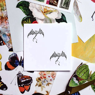 Carimbo De Borracha Dragão Preto Tribal Celular Branco