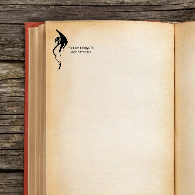 Carimbo De Borracha Dragão Tribal Preto e Branco (Criador carregado)