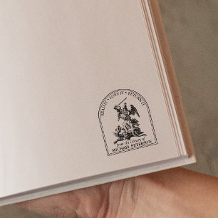 Carimbo De Borracha Dragão Vintage São Jorge Da Biblioteca De 