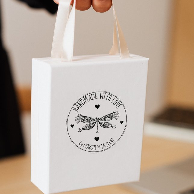 Carimbo De Borracha Dragonfly Cuta Feita à mão com amor, (Criador carregado)