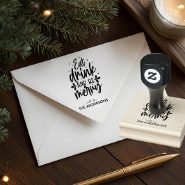 Carimbo De Borracha Eat Drink & Be Merry Custom Family