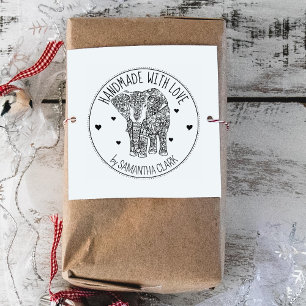 Carimbo De Borracha Elefante Indiano, Feita À Mão Com Amor,