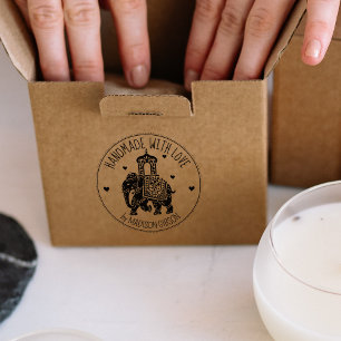 Carimbo De Borracha Elefante Indiano, Feita À Mão Com Amor,