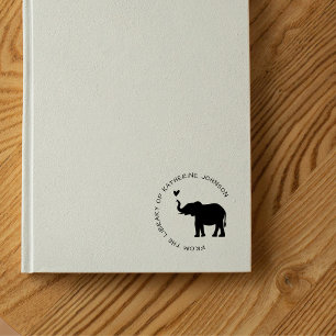 Carimbo De Borracha Elefante Sortudo Moderno Simples Da Biblioteca De