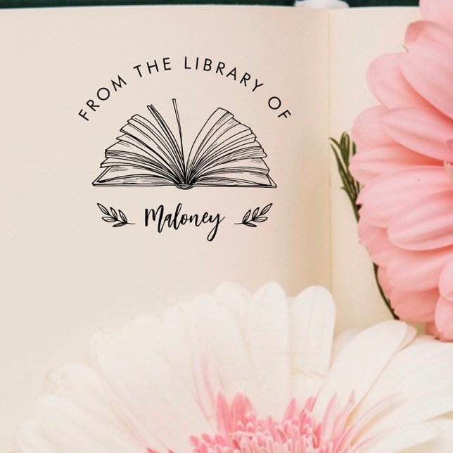 Carimbo De Borracha Elegant Classic Script From the Library Of Custom  (Criador carregado)