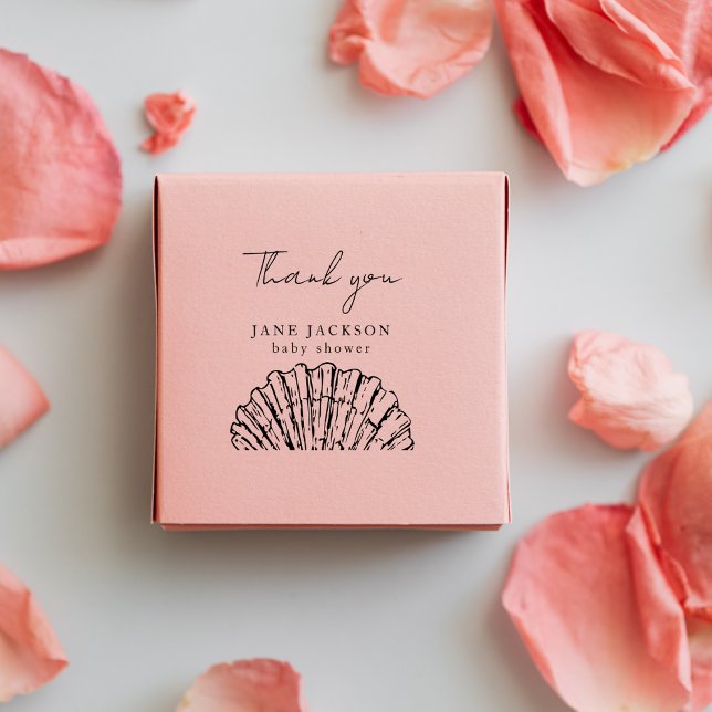 Carimbo De Borracha Elegant Custom Scallop Shell Baby Shower  (Criador carregado)