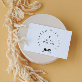 Carimbo De Borracha Elegant Ribbon Crafted With Love Business Name