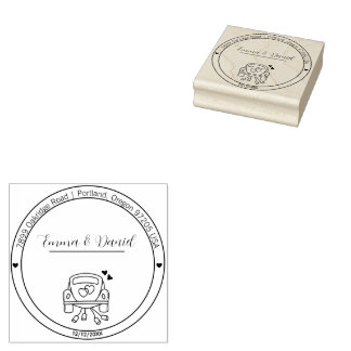Carimbo De Borracha Elegant Script Wedding Return Address Stamp
