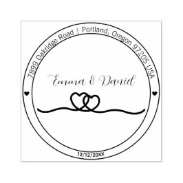 Carimbo De Borracha Elegant Script Wedding Return Address Stamp