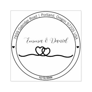 Carimbo De Borracha Elegant Script Wedding Return Address Stamp