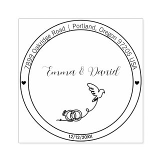 Carimbo De Borracha Elegant Script Wedding Return Address Stamp