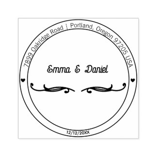 Carimbo De Borracha Elegant Script Wedding Return Address Stamp