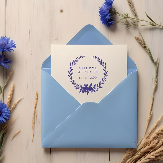 Carimbo De Borracha Elegant Versatile Floral & Hearts Wedding Wreath (Floral & Hearts Garland Wedding Rubber Stamps - Elegant and Versatile Design.)