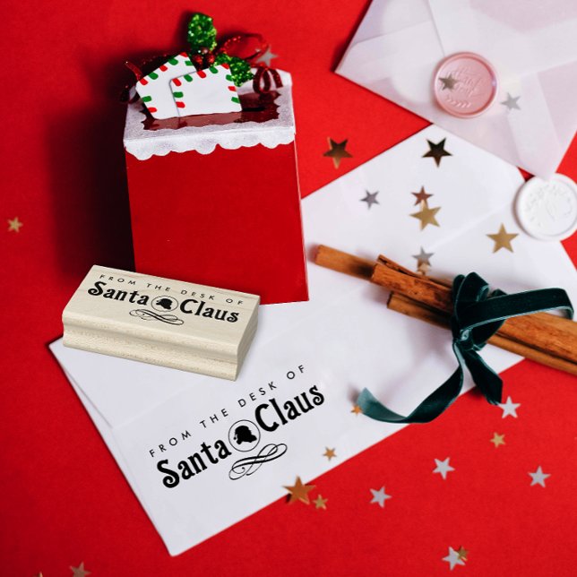 Carimbo De Borracha Elegante Bonito Da Mesa De Papais noeis (Criador carregado)