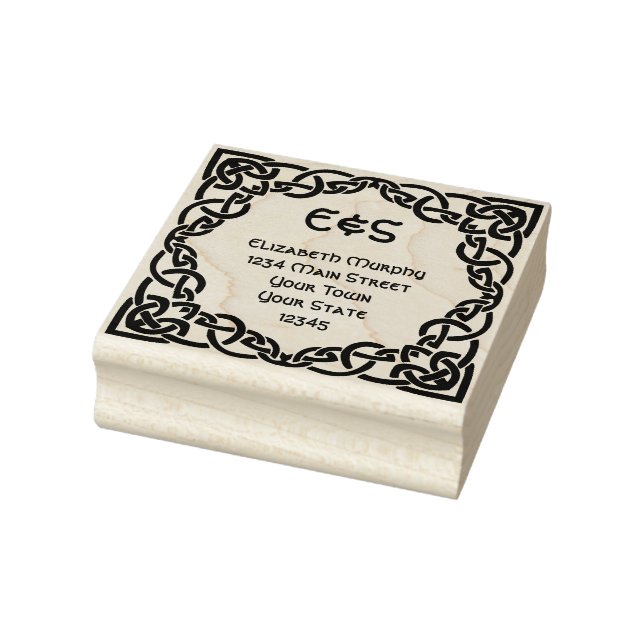 Carimbo De Borracha Elegante Celtic Wedding Celtic Knot Return Endereç (Carimbo)