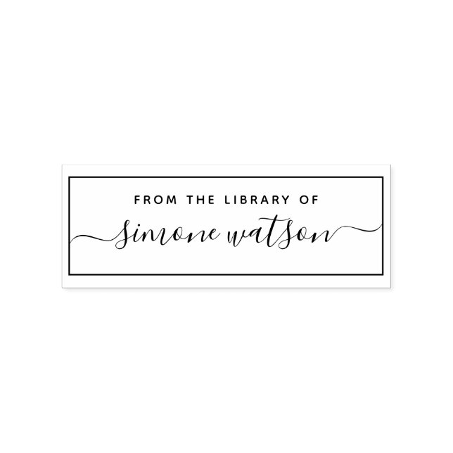 Carimbo De Borracha Elegante Da Biblioteca Do Script De Nome Personali (Impressão)