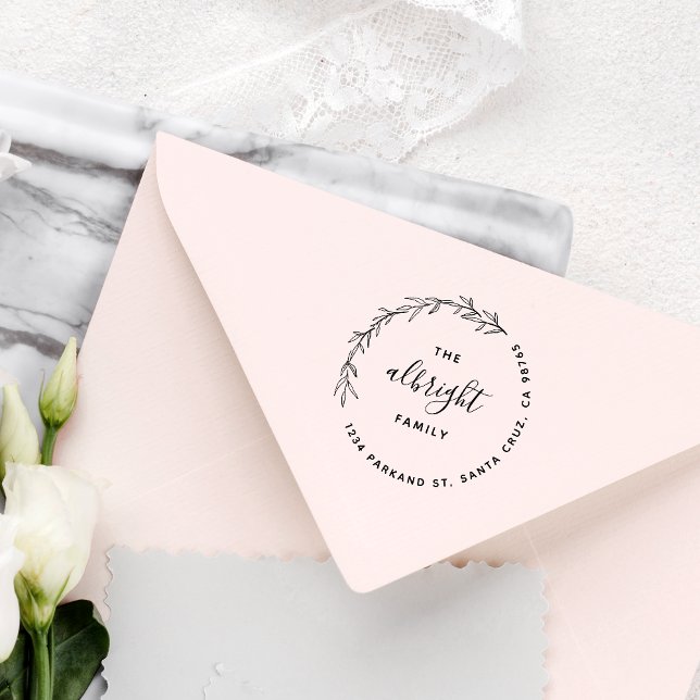 Carimbo De Borracha Elegante deixa o endereço de devolução da família  (Criador carregado)