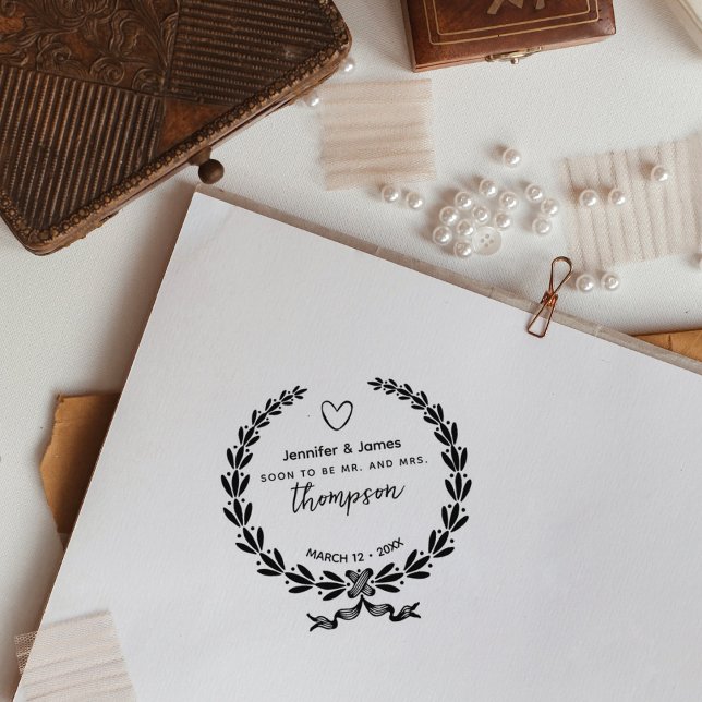 Carimbo De Borracha Elegante Guardar a Data (Criador carregado)