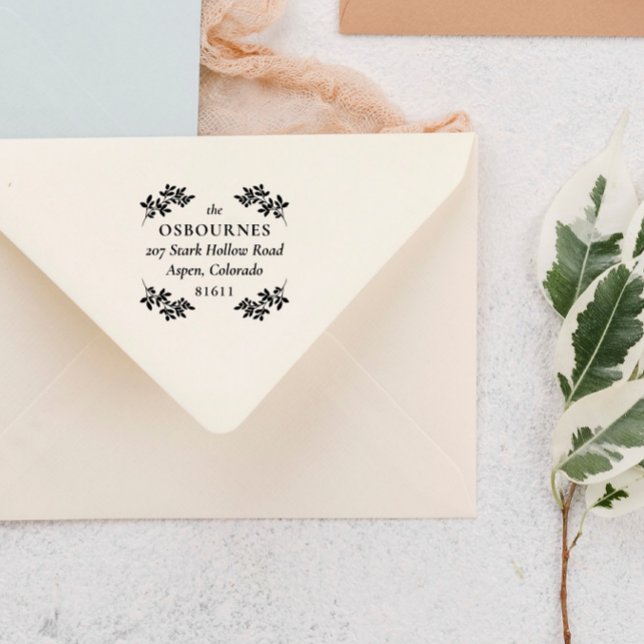 Carimbo De Borracha Elegante Nome Da Família Berry Greenery (Criador carregado)