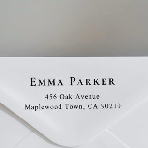 Carimbo De Borracha Elegante Serif Address Wood Art Stamp