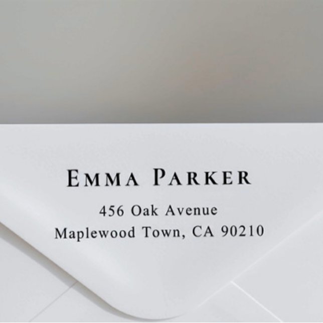 Carimbo De Borracha Elegante Serif Address Wood Art Stamp (Criador carregado)