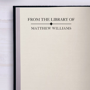 Carimbo De Borracha Elegante Simples Da Biblioteca De Nome Personaliza