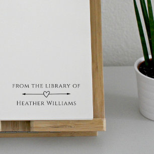 Carimbo De Borracha Elegante Simples Da Biblioteca De Nome Personaliza