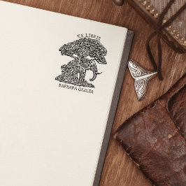 Carimbo De Borracha Elephant Ex Libris Bookplate Personalizado