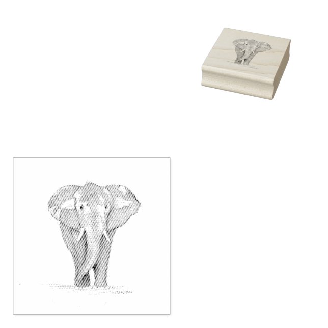 Carimbo De Borracha elephant rubber stamp (Carimbado)