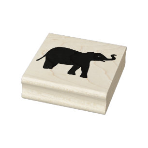 Carimbo De Borracha Elephant Wood Art Stamp